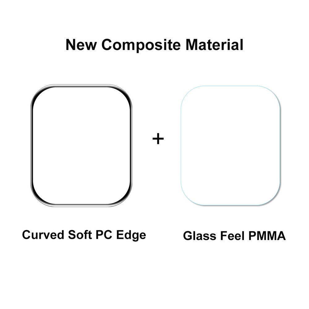 ENKAY HAT PRINCE Full Coverage 3D Curved Soft PC Edge + Anti-Scratch PMMA Tempered Glass Screen Protector for Apple Watch Series 7 45mm