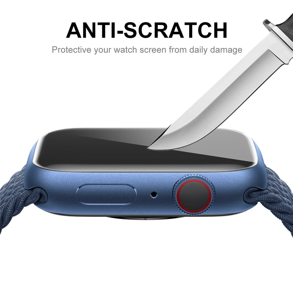 ENKAY HAT PRINCE Full Coverage 3D Curved Soft PC Edge + Anti-Scratch PMMA Tempered Glass Screen Protector for Apple Watch Series 7 45mm