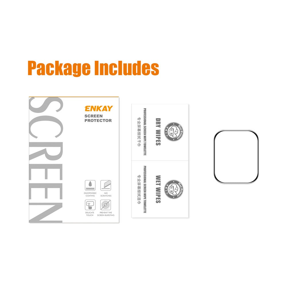 ENKAY HAT PRINCE Full Coverage 3D Curved Soft PC Edge + Anti-Scratch PMMA Tempered Glass Screen Protector for Apple Watch Series 7 45mm