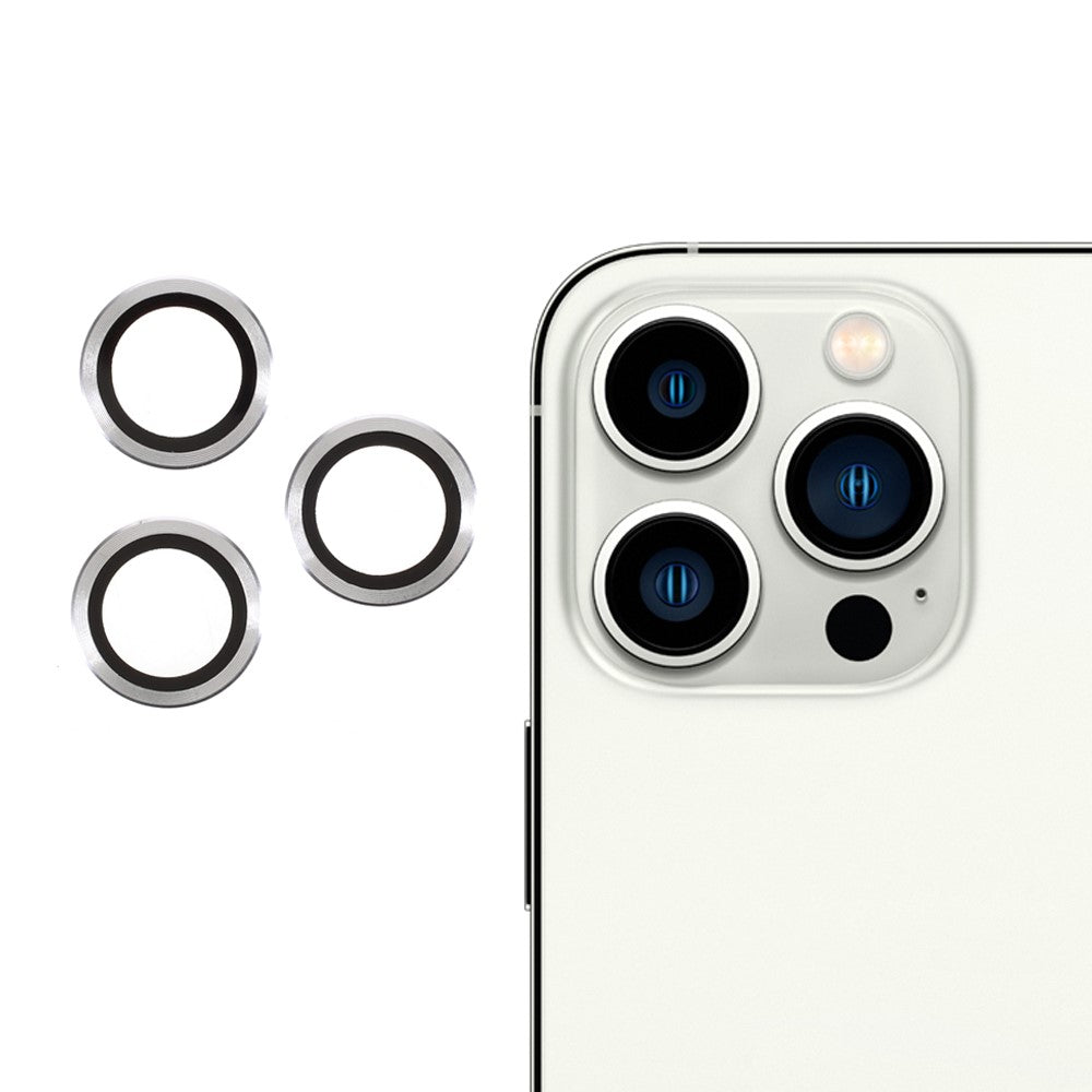 RURIHAI Metallram Härdat Glas Kameralinsskyddsfilm för iPhone 13 Pro Max 6,7 tum / iPhone 13 Pro 6,1 tum