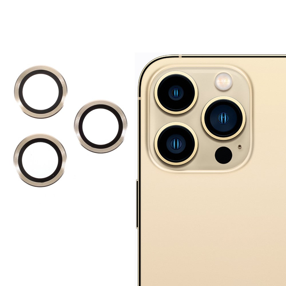 RURIHAI Metallram Härdat Glas Kameralinsskyddsfilm för iPhone 13 Pro Max 6,7 tum / iPhone 13 Pro 6,1 tum