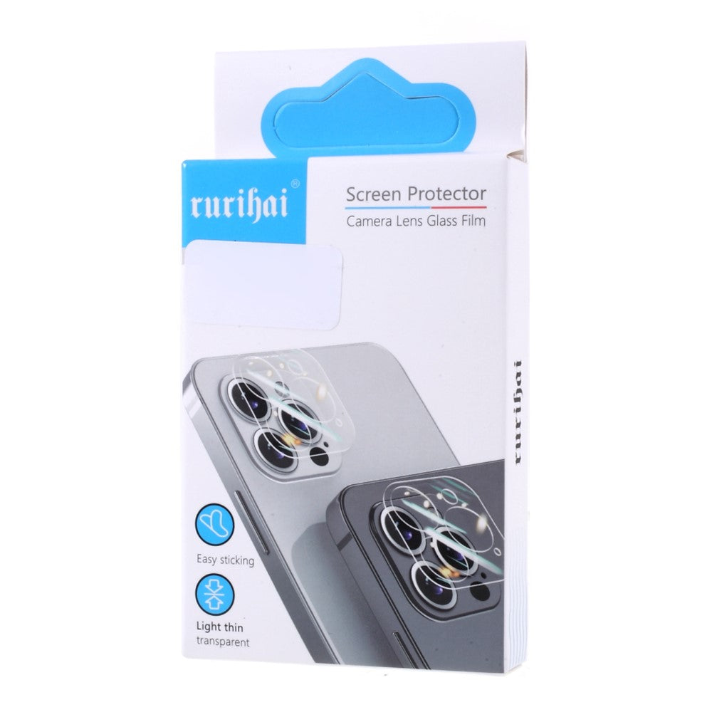 RURIHAI for iPhone 13 mini 5.4 inch / iPhone 13 6.1 inch Back Camera Lens Cover Film Metal Frame Tempered Glass Protector