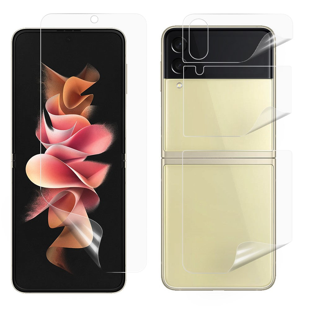 Komplet Sæt Blødt TPU Beskyttelsesfilm til Forside og Bagside til Samsung Galaxy Z Flip3 5G
