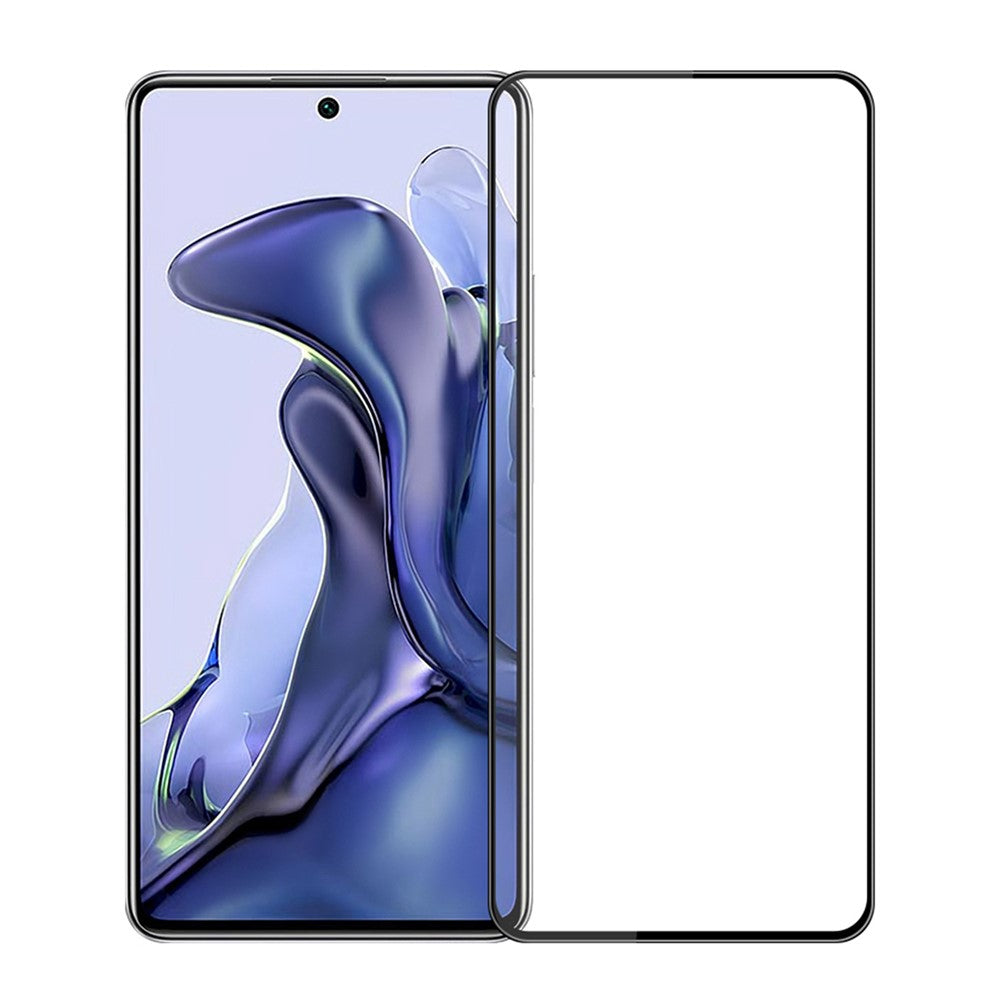 PINWUYO Fingerprint-Free Anti-Explosion Full Coverage 3D Large Arc Edge Tempered Glass Screen Protector [Full Glue] for Xiaomi 11T / 11T Pro