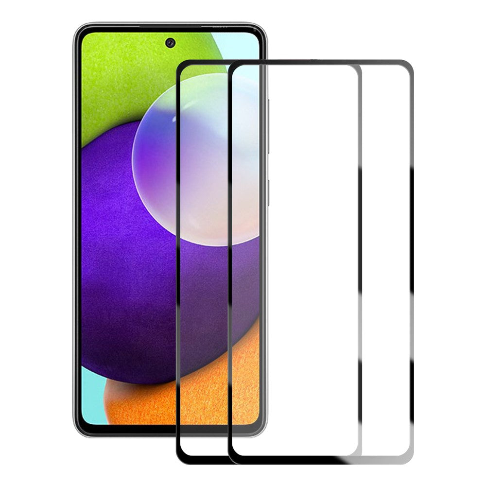 AMORUS 2 st/set sekundärhärdande skärmskydd för Samsung Galaxy A52 4G/5G / A52s 5G/A53 5G, heltäckande heltäckande lim ultraklar silkestryck härdat glasfilm