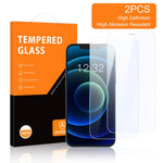 AMORUS 2Pcs/Set Full Glue HD Clarity Shatterproof Tempered Glass Screen Protector for iPhone 12/12 Pro 6.1 inch