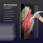 HAT PRINCE 2 st/set Ultra HD helskärm heltäckande lim 0,26 mm 9H hårdhet 3D böjd kant varmböjd härdat glas skyddsfilm för Samsung Galaxy S21 Ultra 5G (stöd för fingeravtryckslåsning)