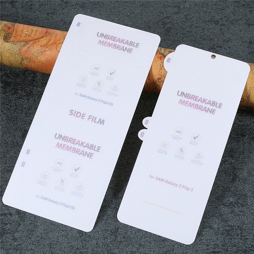 1 sæt mat anti-fingeraftryk fuldt dækkende PET skærmbeskytterfilm til Samsung Galaxy Z Flip3 5G