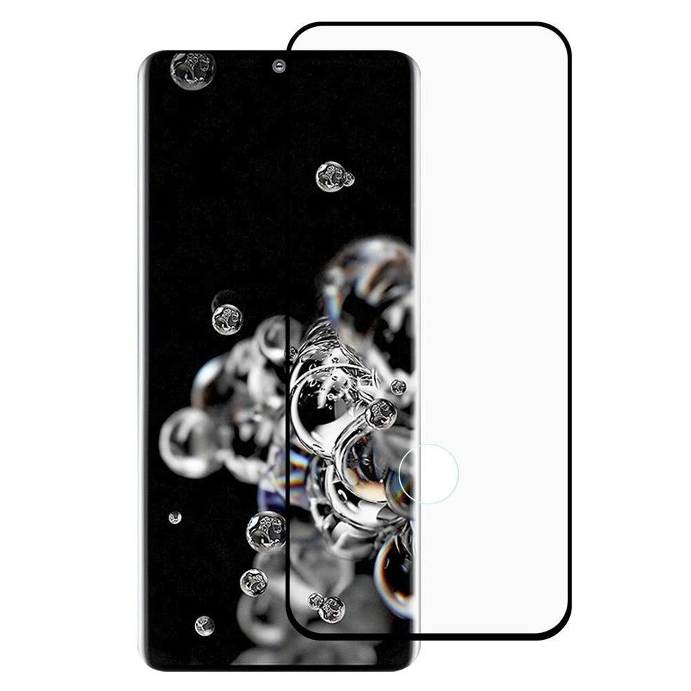 Fuldlimet Fuld Dækning Superklar 3D Buet Hærdet Glasfilm til Samsung Galaxy S20 Ultra (Understøtter Fingeraftryksoplåsning)