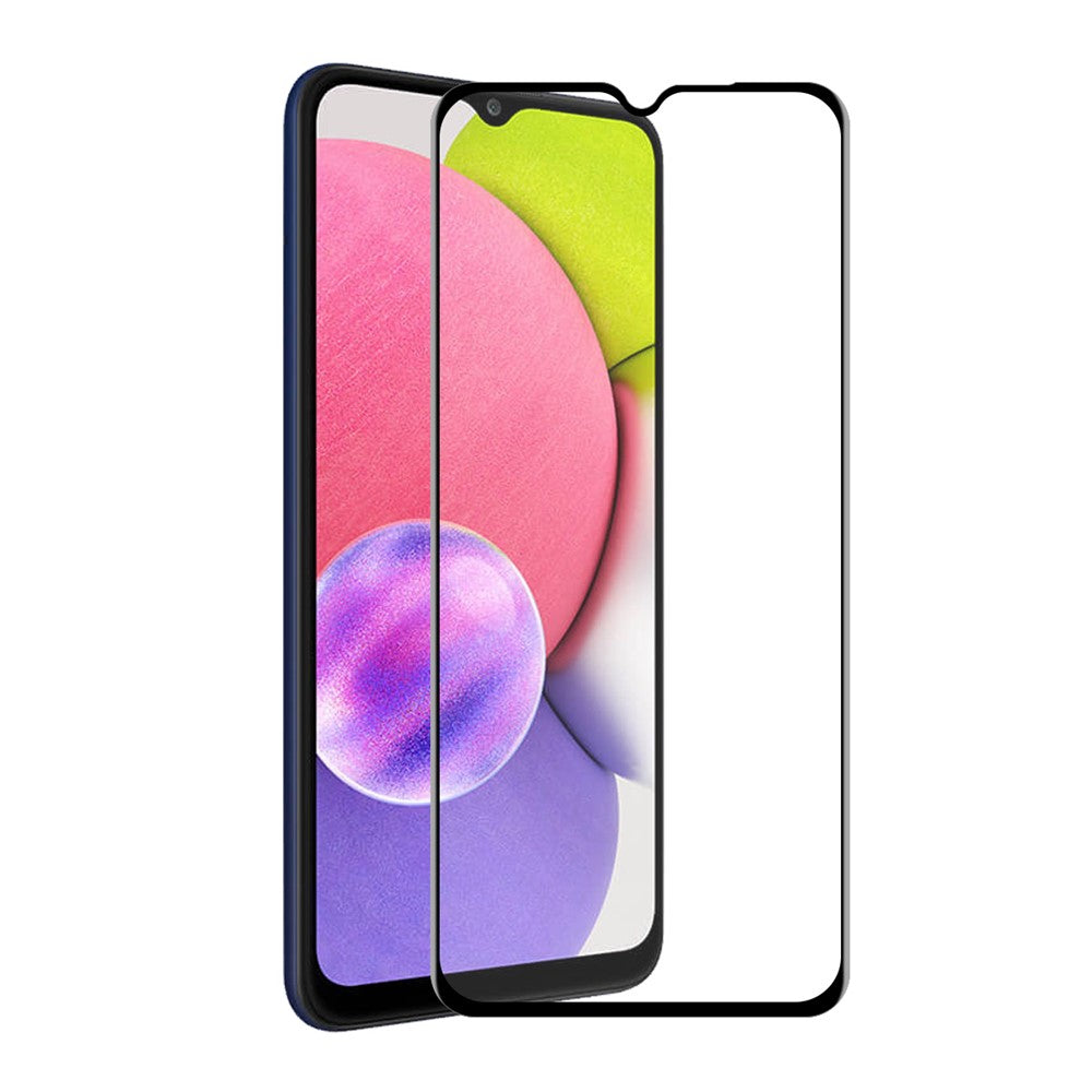 ENKAY HAT PRINCE Full Coverage Full Glue 6D Silk Printing Tempered Glass Screen Protector for Samsung Galaxy A03s (166.5mm)