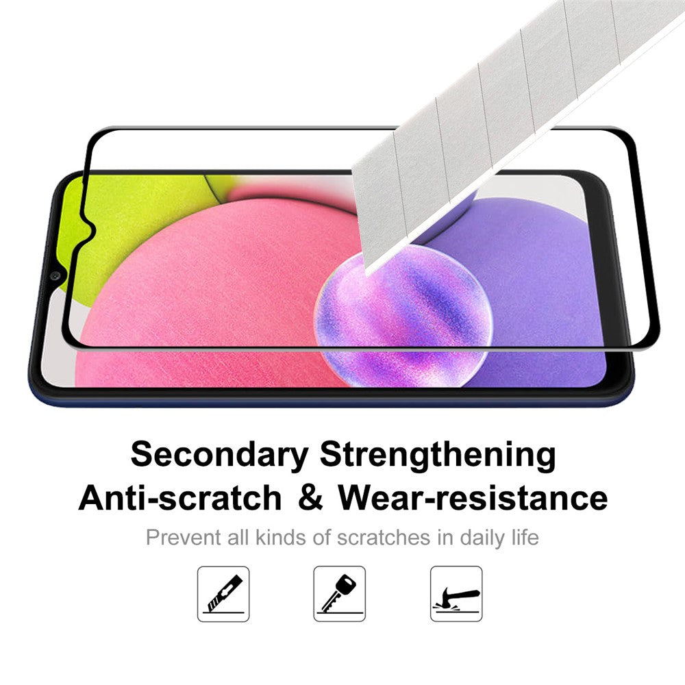 ENKAY HAT PRINCE Full Coverage Full Glue 6D Silk Printing Tempered Glass Screen Protector for Samsung Galaxy A03s (166.5mm)