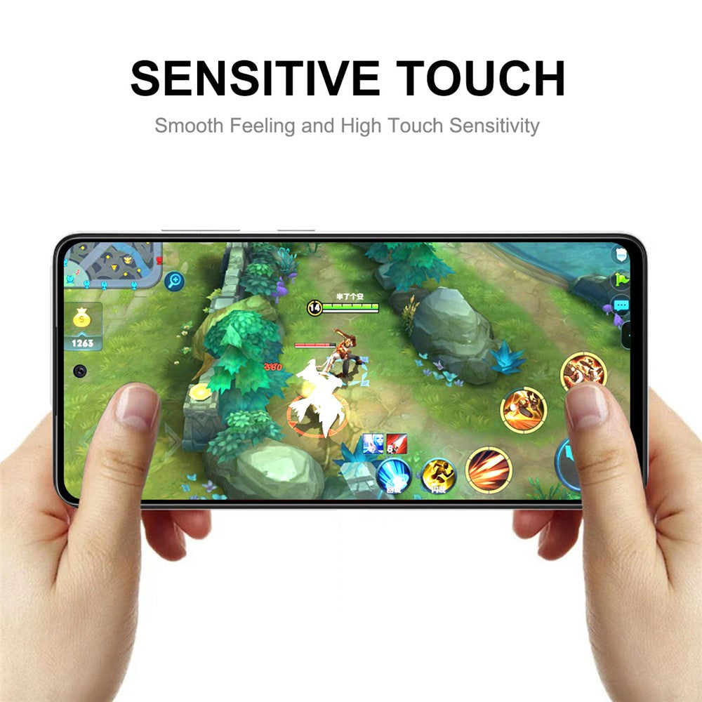 ENKAY HAT PRINCE Full Coverage Full Glue 6D Silk Printing Tempered Glass Screen Protector for Samsung Galaxy A03s (166.5mm)
