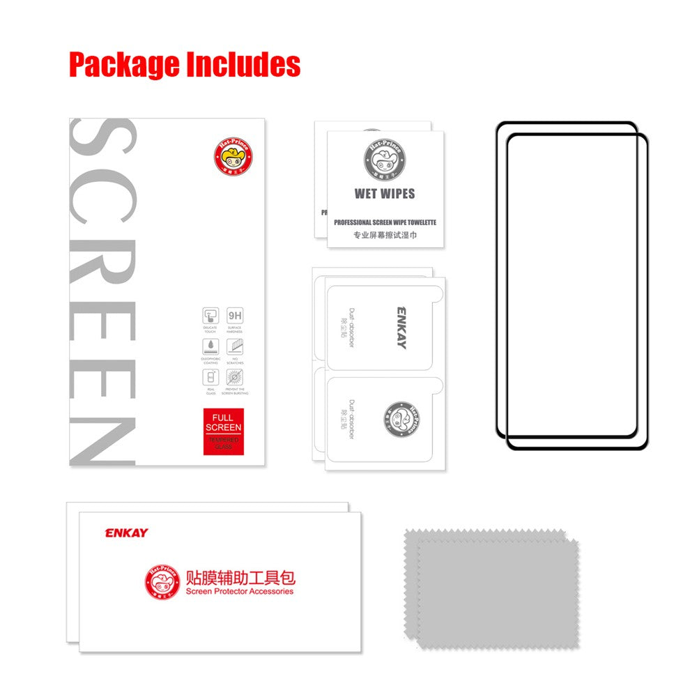ENKAY HAT PRINCE 2Pcs / Set Full Coverage Anti-fingerprint HD Clarity Full Glue 6D Silk Printing Screen Protector for Samsung Galaxy A52 4G / 5G / A52s 5G