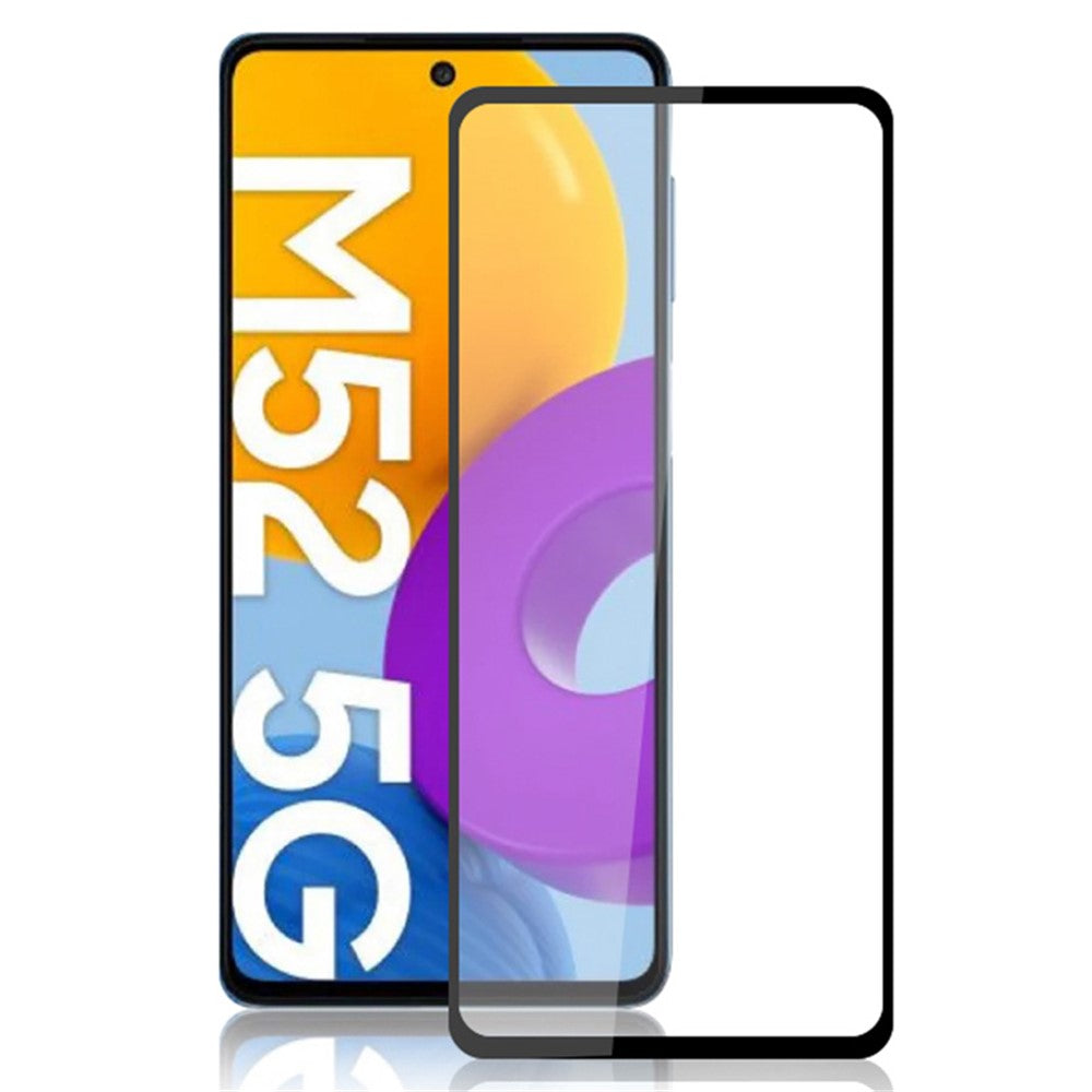 AMORUS Full Cover Full Glue 9H Hardness Secondary Hardening Silk Printing Tempered Glass Film for Samsung Galaxy M52 5G
