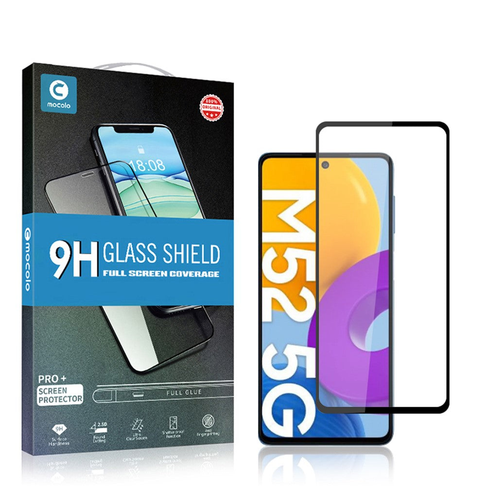 MOCOLO Silk Print Full Glue Full Coverage Ultra Clear Tempered Glass Screen Film for Samsung Galaxy M52 5G