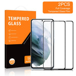 AMORUS 2Pcs / Pack Secondary Hardening Tempered Glass Film for Samsung Galaxy S22 5G / S23 , Full Coverage Full Glue Silk Printing Screen Protector HD Clear Scratch Resistant