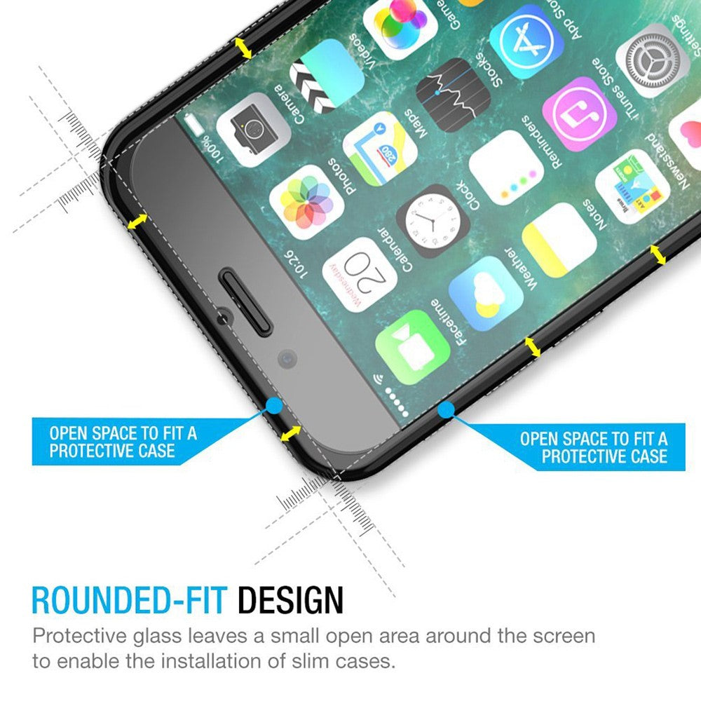 ENKAY HAT PRINCE til iPhone SE (2020)/SE (2022)/8/7 4.7 tommer 2.5D Hærdet Glas Skærmbeskytter Film 0.26mm 9H Buede Kanter