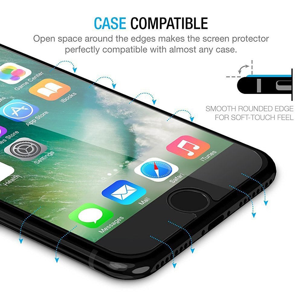 ENKAY HAT PRINCE til iPhone SE (2020)/SE (2022)/8/7 4.7 tommer 2.5D Hærdet Glas Skærmbeskytter Film 0.26mm 9H Buede Kanter