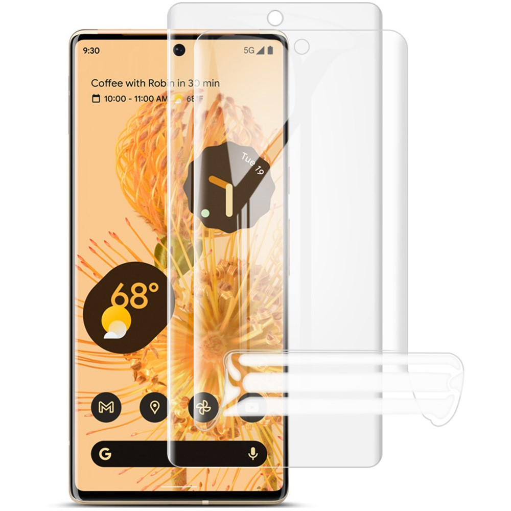 IMAK 2 stk./sæt Hydrogel Film III Anti-støv Fuld Dækning TPU Beskyttende Skærmbeskytter Film til Google Pixel 6 Pro