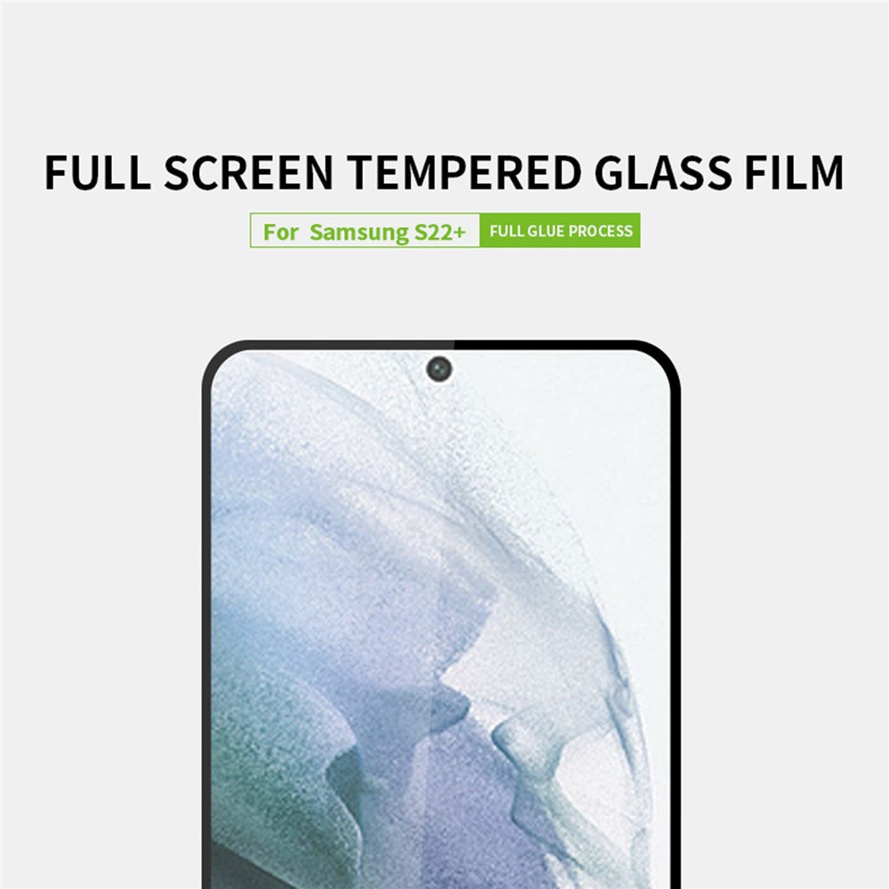 PINWUYO Härdat Glas Skärmfilm Heltäckande, Explosionssäkert, Heltäckande, Fingeravtrycksfritt Skärmskydd för Samsung Galaxy S22+ 5G / S23+
