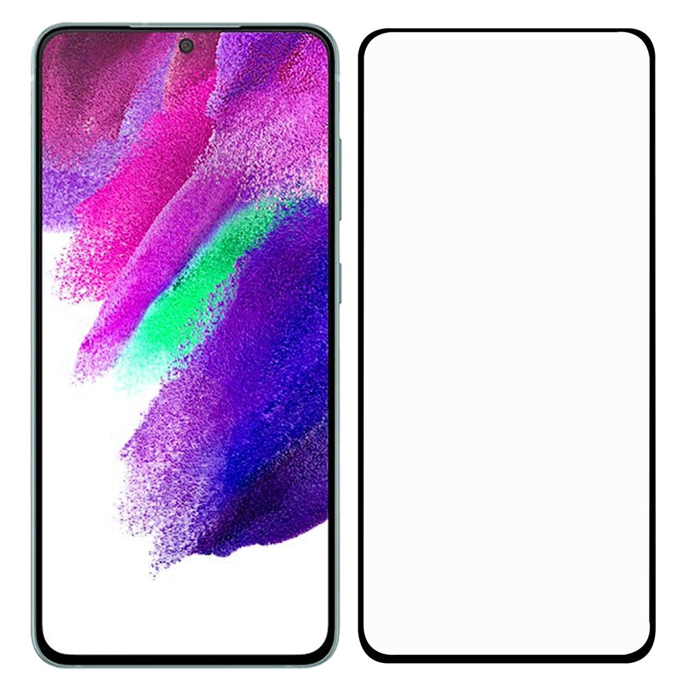 Ultraklart, fuldt dækkende skærmbeskyttelsesglas i fuld størrelse med sort kant, brudsikkert AGC-glas, hærdet [0,1 mm tykt, understøtter fingeraftrykslåsning] til Samsung Galaxy S22+ 5G / S23+