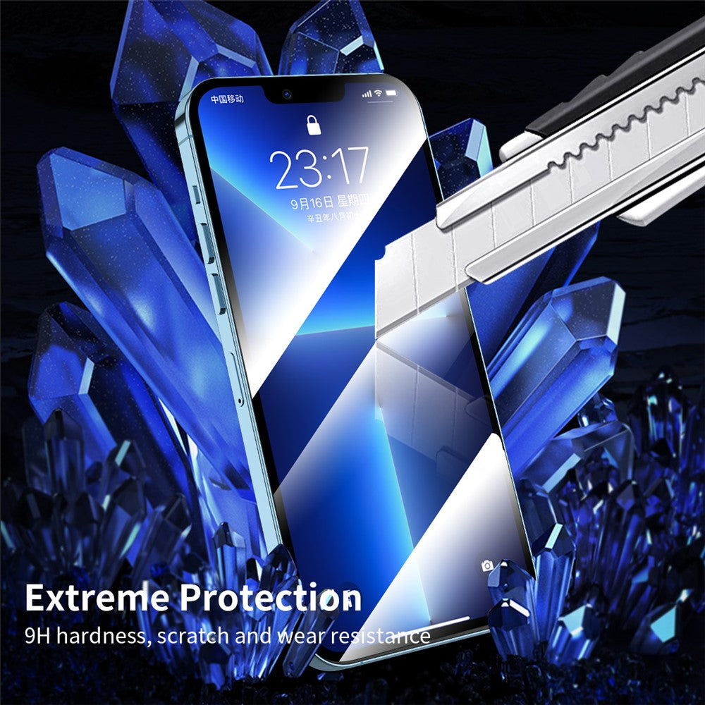 HAT PRINCE For iPhone 12 mini 5.4 inch Arc Edge Full Screen Coverage Full Glue Tempered Glass Film Screen Protector with Easy Installation Tool