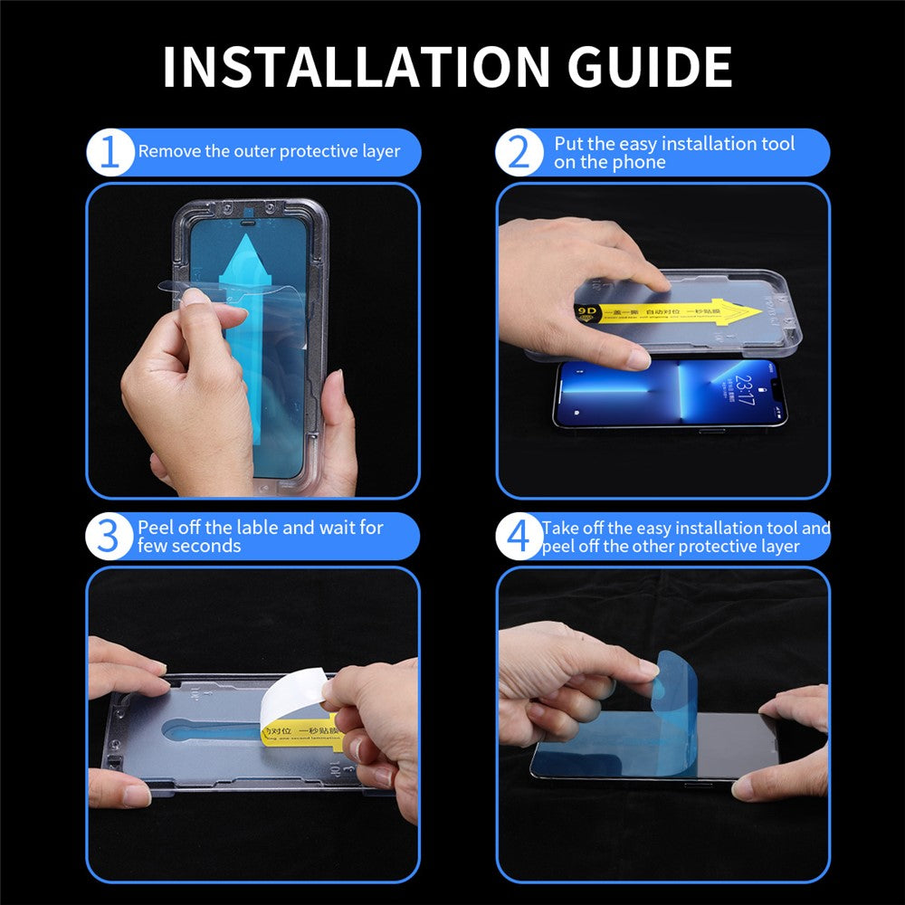 HAT PRINCE For iPhone 12 mini 5.4 inch Arc Edge Full Screen Coverage Full Glue Tempered Glass Film Screen Protector with Easy Installation Tool