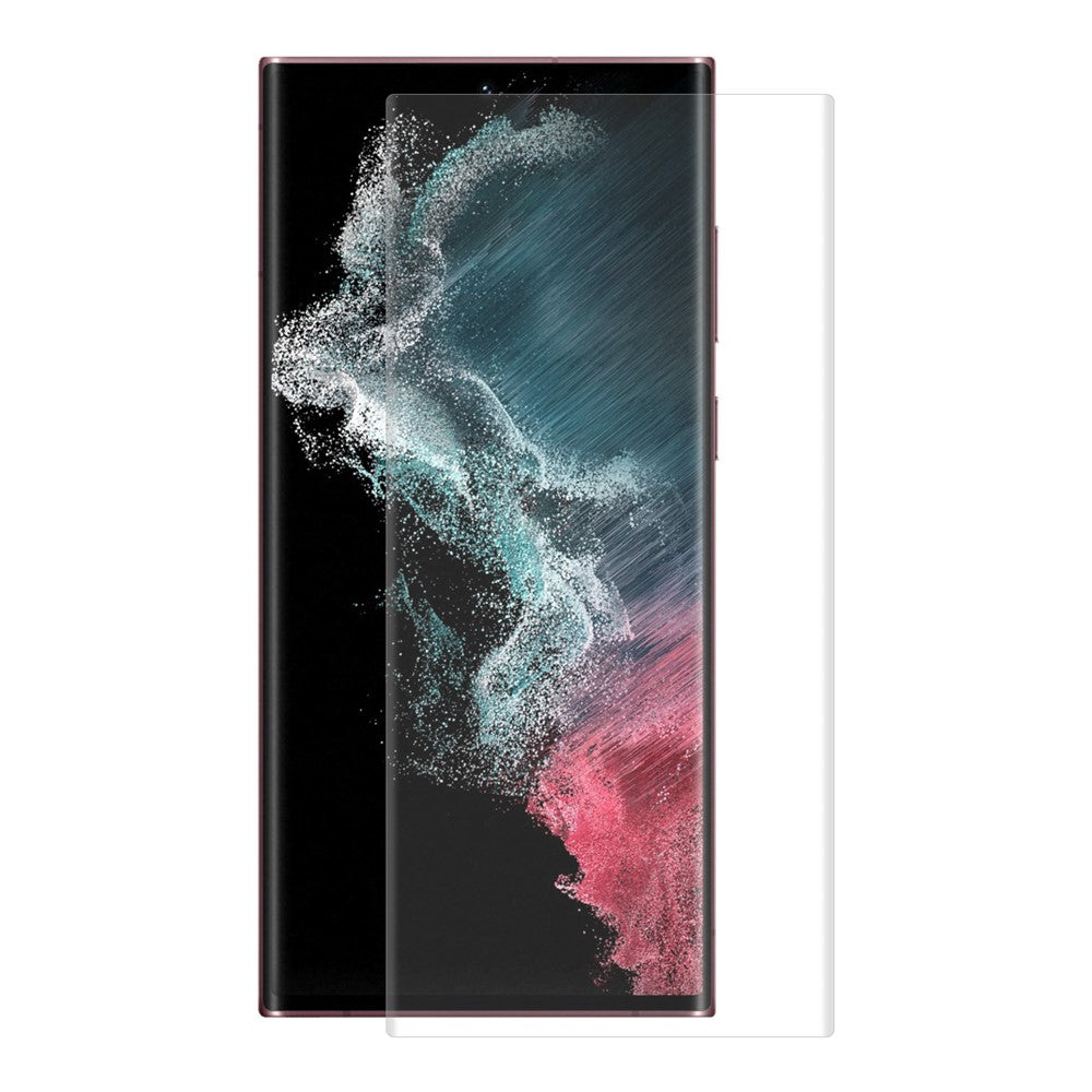 ENKAY HAT PRINCE Sensitive Touch 3D Full Screen Coverage Curved Hot Bending HD Clear PET Film Screen Protector for Samsung Galaxy S22 Ultra 5G (Support Fingerprint Unlocking)