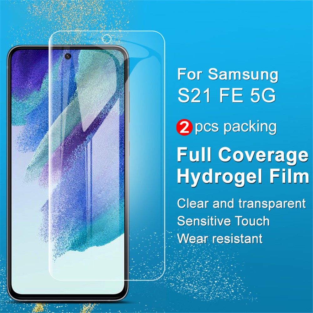IMAK 2 st/set Hydrogelfilm III Ultraklar Heltäckande TPU Mjuk Skärmskyddsfilm för Samsung Galaxy S21 FE 5G