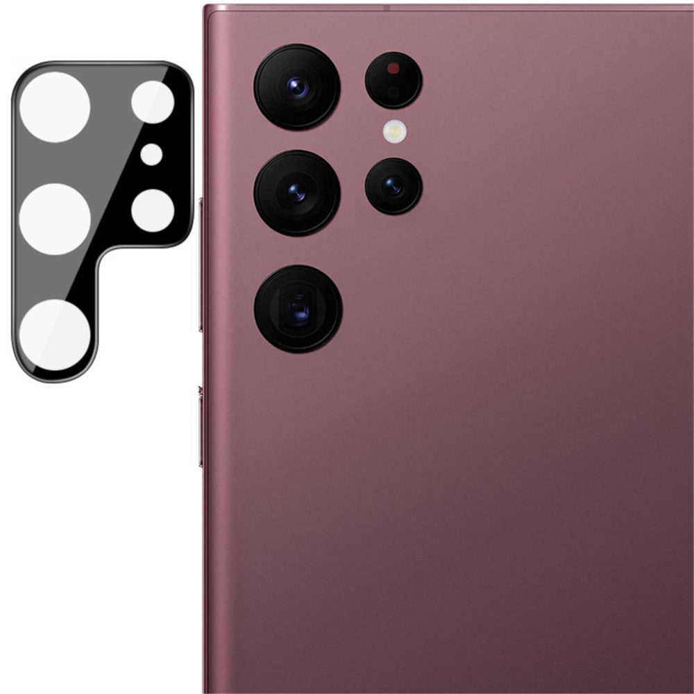 IMAK Slitstark HD-linsfilm i härdat glas + akryllinsskydd (svart version) för Samsung Galaxy S22 Ultra 5G