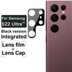 IMAK Slitstark HD-linsfilm i härdat glas + akryllinsskydd (svart version) för Samsung Galaxy S22 Ultra 5G