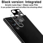 IMAK Slitstark HD-linsfilm i härdat glas + akryllinsskydd (svart version) för Samsung Galaxy S22 Ultra 5G
