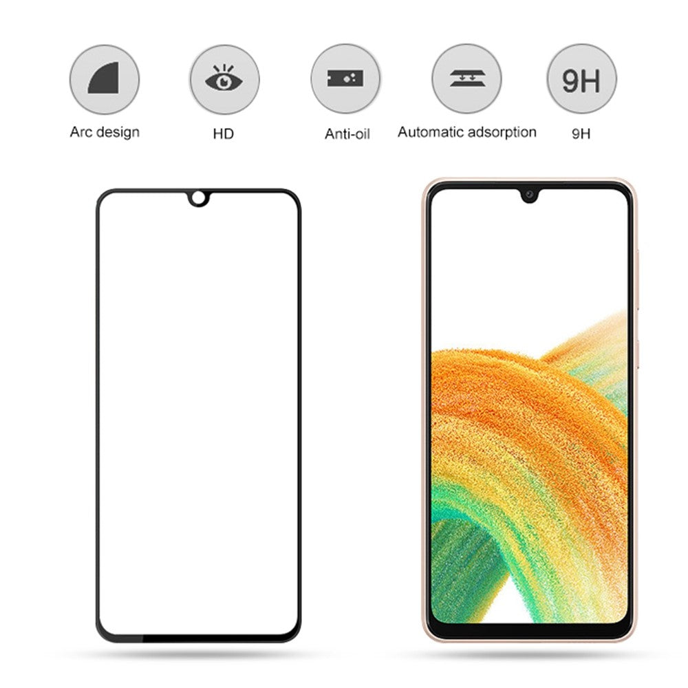 MOCOLO HD Heltäckande Heltäckande Silk Printing Härdat Glas Skärmfilm för Samsung Galaxy A33 5G