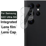 IMAK fuldt dækkende, klar og præcist udskåret kameralinsefilm i hærdet glas + akryl-linsebeskyttelse til Samsung Galaxy S22 Ultra 5G