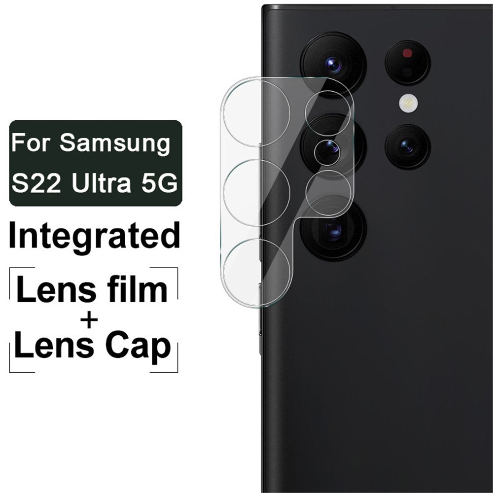 IMAK fuldt dækkende, klar og præcist udskåret kameralinsefilm i hærdet glas + akryl-linsebeskyttelse til Samsung Galaxy S22 Ultra 5G
