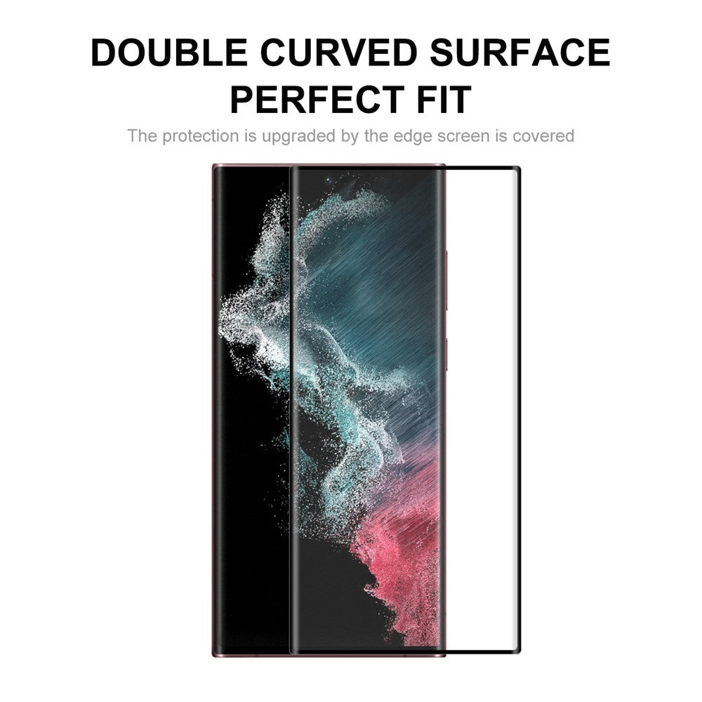 HAT PRINCE 0,26 mm 3D-böjt helhjärtat härdat glasskärmskydd [stöd för fingeravtryckslåsning] för Samsung Galaxy S22 Ultra 5G