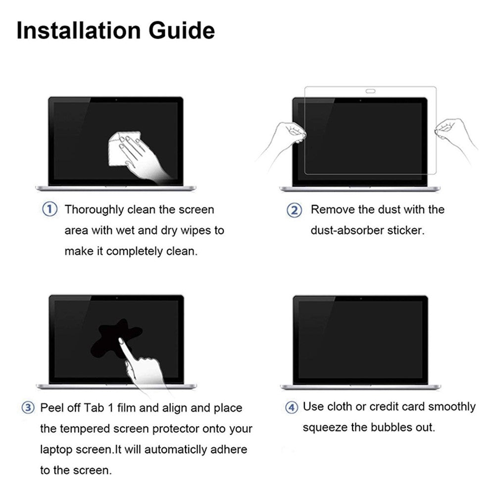 Helklæbende hærdet glas til MacBook Pro MacBook Pro 14 tommer (2026) A3427 A3426 / (2025) A3434 A3112 A3185 A3401 / (2024) A2918 A2992 / (2023) A2779 / (2022) / (2021) A2442