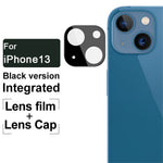 IMAK til iPhone 13 mini 5,4 tommer/13 6,1 tommer Sort version Ridsefast hærdet glaslinsefilm med høj lystransmission dækket med akryllinsedæksel