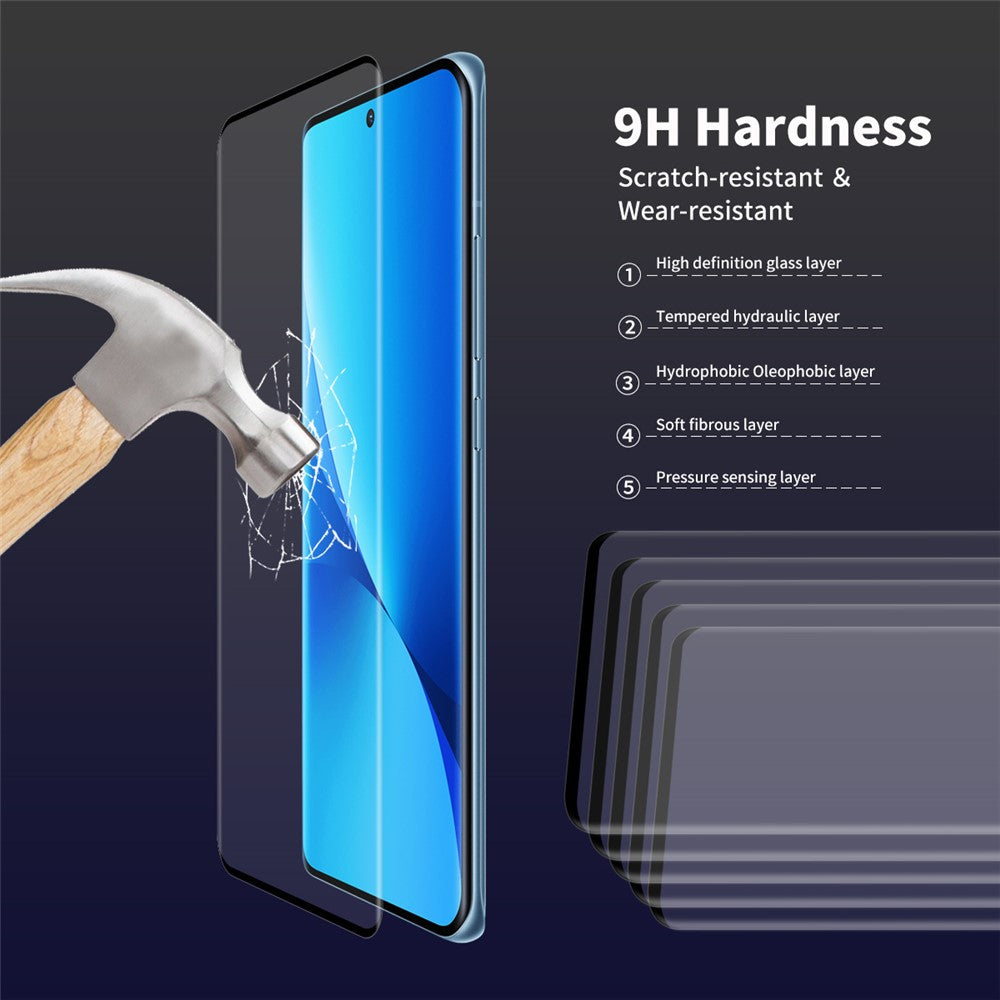 ENKAY HAT PRINCE For Xiaomi 12 5G / 12X 5G / 12S 5G 3D Curved Tempered Glass Full Screen Protector Side Glue Support Fingerprint Unlock