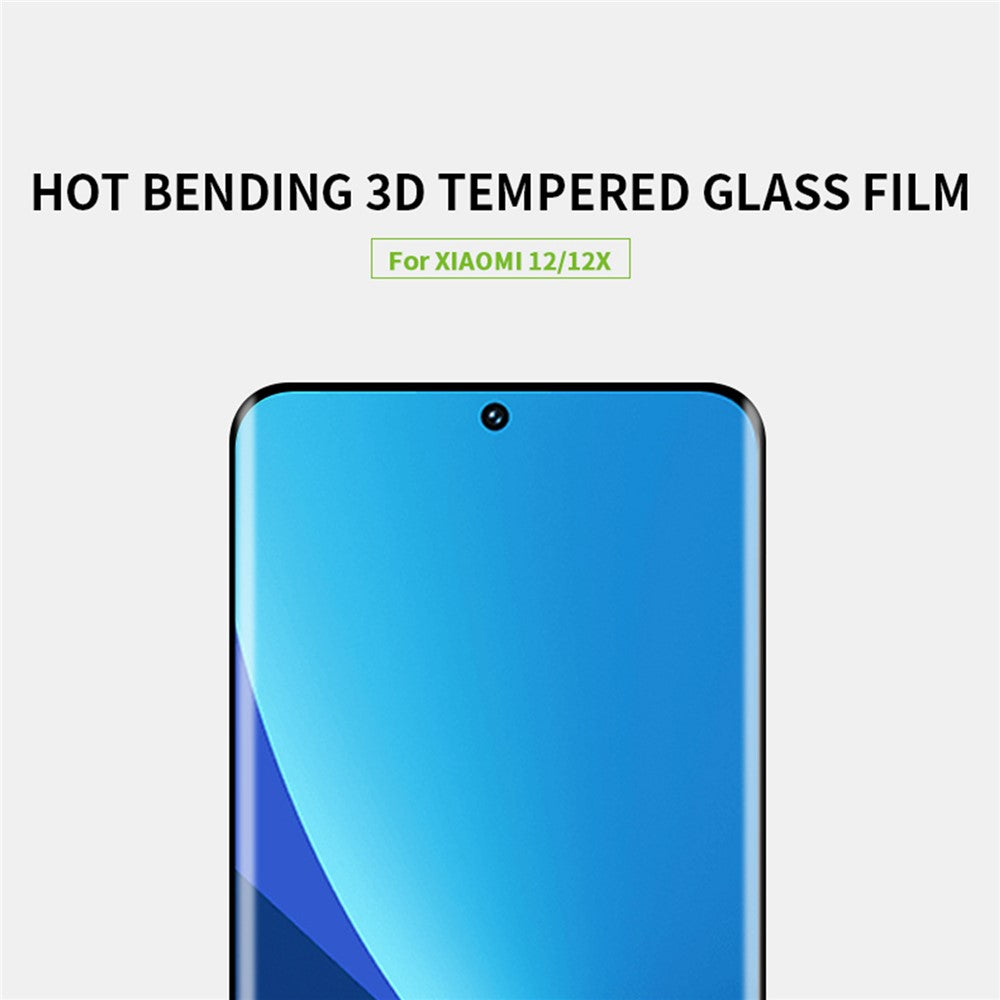 MOFI  for Xiaomi 12 5G/12X 5G/12S 5G 9H Hardness 3D Arc Edge Hot Bending HD Full Glue Tempered Glass Anti-explosion Screen Protector