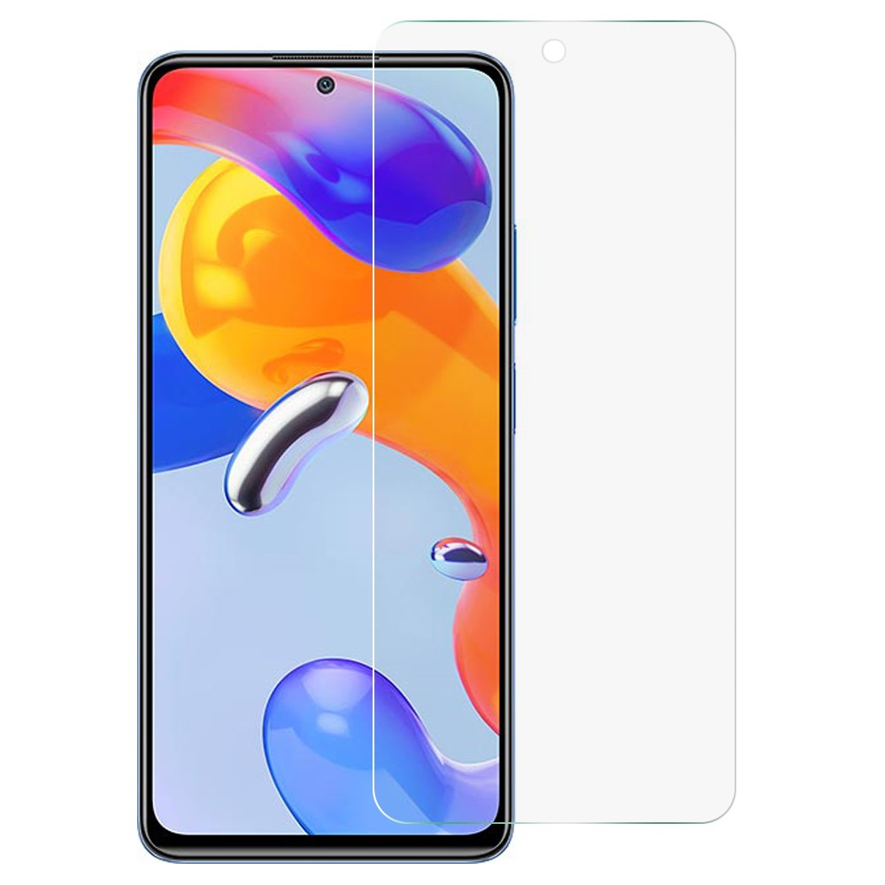 Xiaomi Redmi Note 12 Pro 4G / Note 11 Pro 5G (Qualcomm) / 11 Pro 4G (MediaTek) 0,3 mm bågformad kantskärmskydd med precis utskärning, klar härdad glasfilm