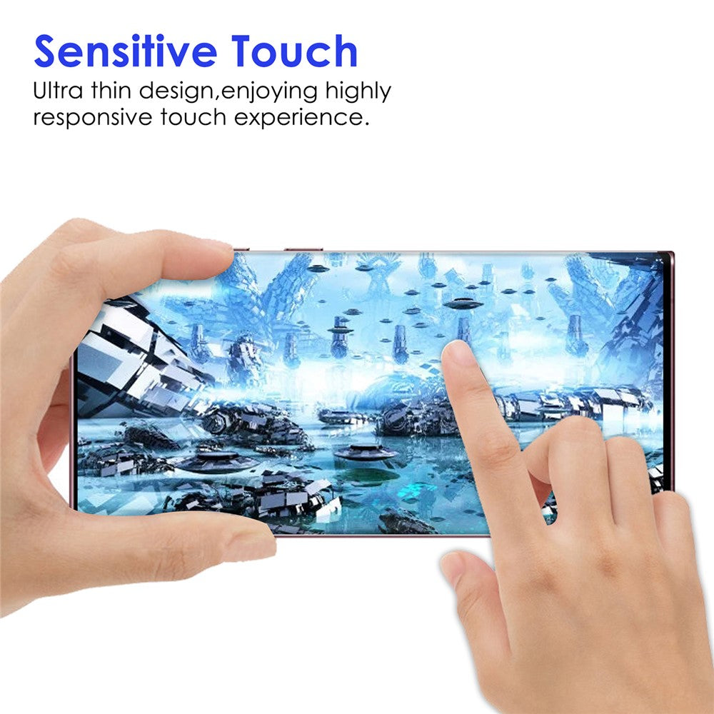 Samsung Galaxy S22 Ultra 5G 3D-buet hærdet glasfilm med kantlimning, AGC-glas og fuldskærmsbeskyttelse