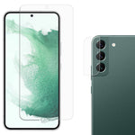 Samsung Galaxy S22 5G-skærmbeskyttelse i 9H-hårdhed, fingeraftryksafvisende 2.5D AGC-glas, hærdet glas + præcis udskæring og kameralinsebeskyttelse