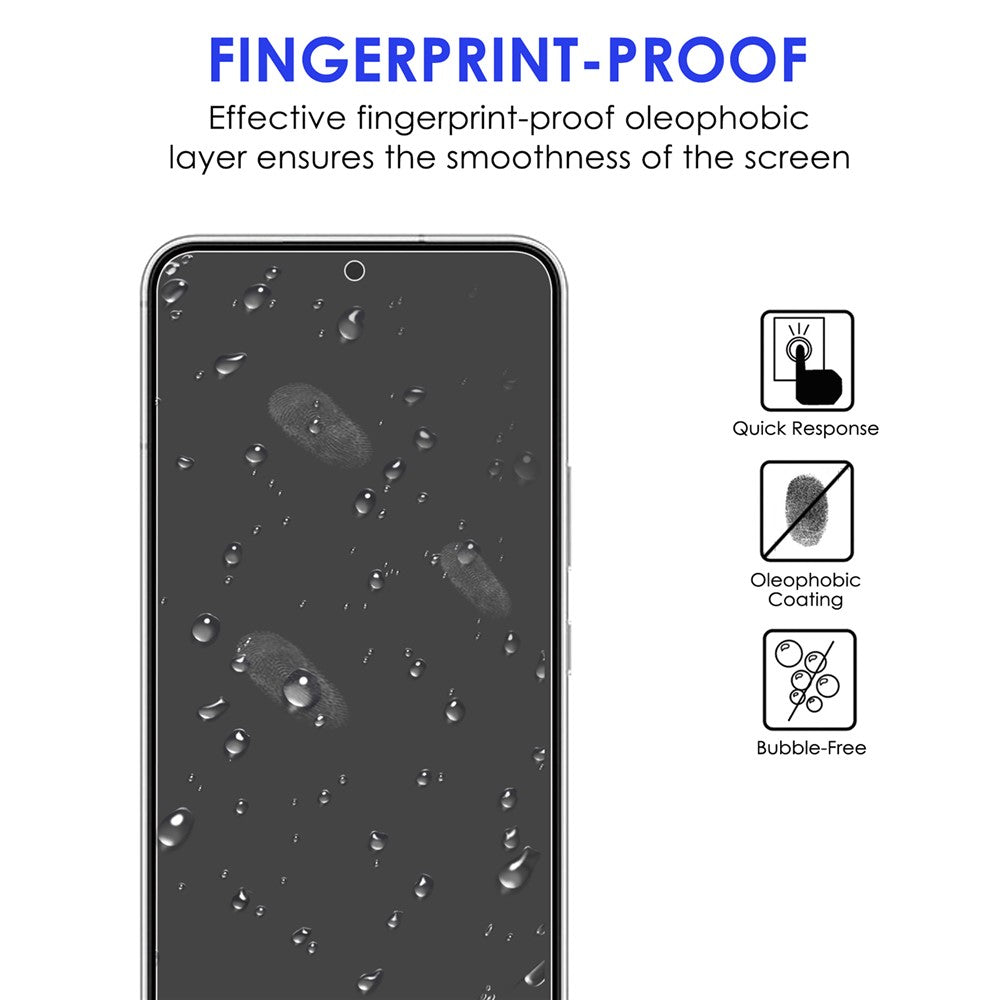 Samsung Galaxy S22 5G-skærmbeskyttelse i 9H-hårdhed, fingeraftryksafvisende 2.5D AGC-glas, hærdet glas + præcis udskæring og kameralinsebeskyttelse