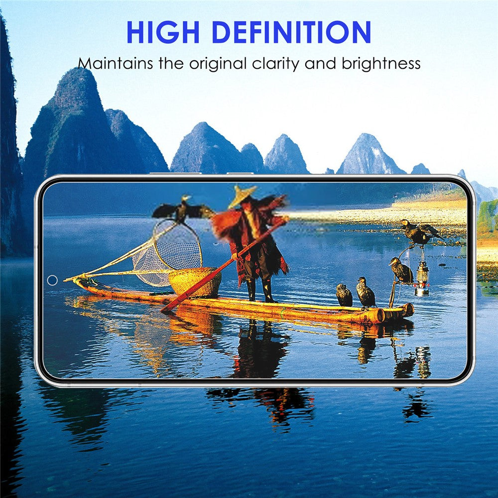 For Samsung Galaxy S22 5G 9H Hardness Anti-fingerprint 2.5D AGC Glass Tempered Glass Screen Protector + Precise Cutout Camera Lens Protector