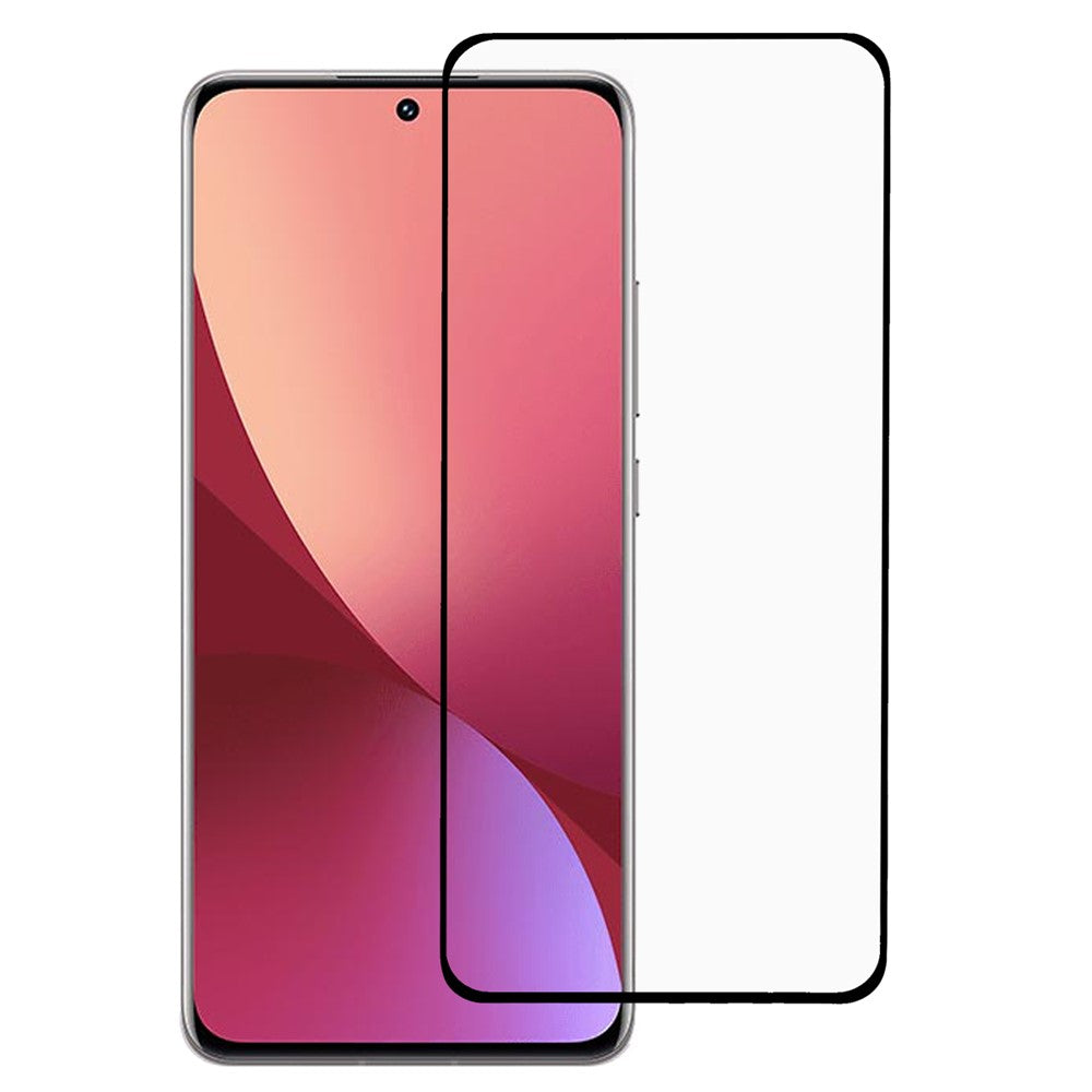Xiaomi 12 5G / 12X 5G / 12S 5G Silkestryck 9H Heltäckande Helklistrad Härdad Glasfilm, Stödjer Fingeravtryckslåsning