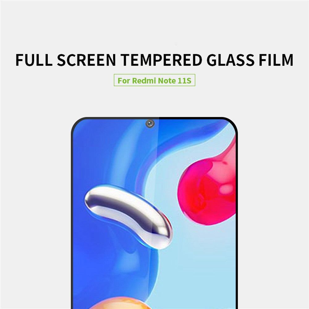 MOFI til Xiaomi Redmi Note 11S 4G / Redmi Note 11 4G (Qualcomm) JK-1-skærmbeskyttelse, fuld størrelse, fuldklæbende HD-hærdet glasfilm, ridsefast og boblefri