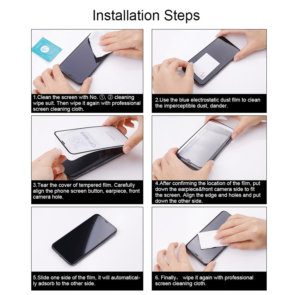 NILLKIN CP+PRO för Xiaomi Redmi Note 12 Pro 4G / 11 Pro 4G (MediaTek) / Note 11 Pro 5G (Qualcomm) 9H Ultratunn Helskärm Härdat Glas Film AGC Glasskärmfilm
