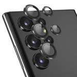 ENKAY HAT PRINCE För Samsung Galaxy S22 Ultra 5G 1 Set Ultraklart Härdat Glas Aluminiumlegering Bakkamera Linsring Skyddare