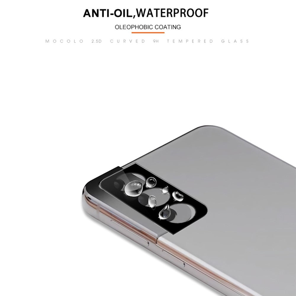 MOCOLO for Samsung Galaxy S21+ 5G Silk Printing 9H Anti-explosion Anti-scratch Full Glue Clear Tempered Glass Camera Lens Screen Protector